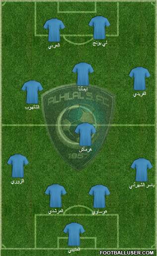 Al-Hilal (KSA) 4-1-3-2 football formation