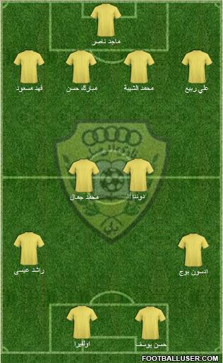 Al-Wasl 4-2-4 football formation