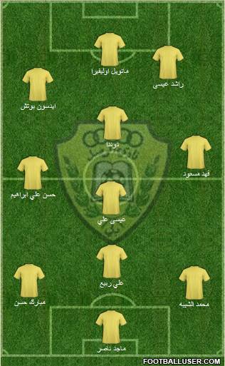 Al-Wasl 3-4-3 football formation