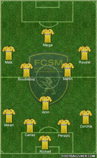 FC Sochaux-Montbéliard 4-1-4-1 football formation