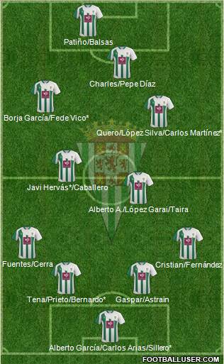 Córdoba C.F., S.A.D. 4-4-1-1 football formation