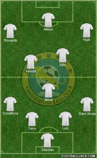 Jilin Yanbian 4-5-1 football formation
