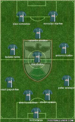Pirin Blagoevgrad (Blagoevgrad) 4-3-3 football formation