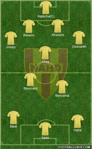 Nasr Athletic Hussein-Dey 4-2-1-3 football formation