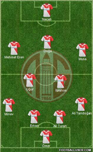 Antalyaspor A.S. 4-5-1 football formation