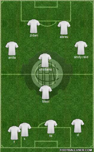 A Rio Negro C (AM) 5-4-1 football formation