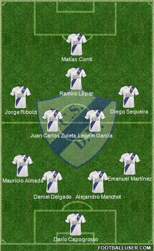 Deportivo Merlo 4-4-1-1 football formation