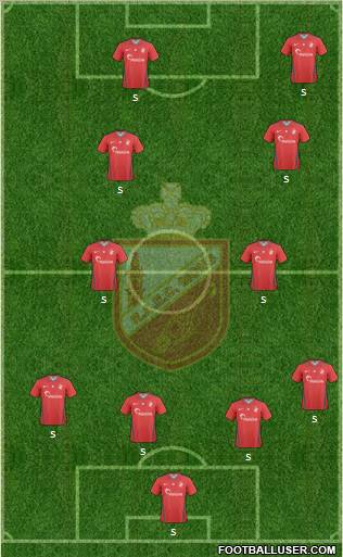 RAEC Mons 4-2-2-2 football formation