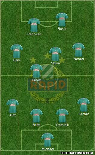 SK Rapid Wien 4-2-1-3 football formation