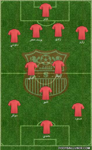 Amel Saad Olympic Chlef 4-2-3-1 football formation