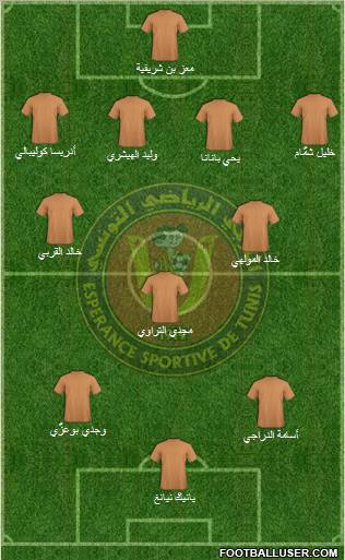 Espérance Sportive de Tunis 3-4-3 football formation