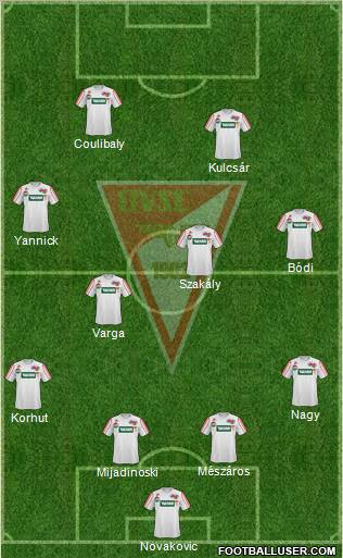 Debreceni VSC 4-4-2 football formation