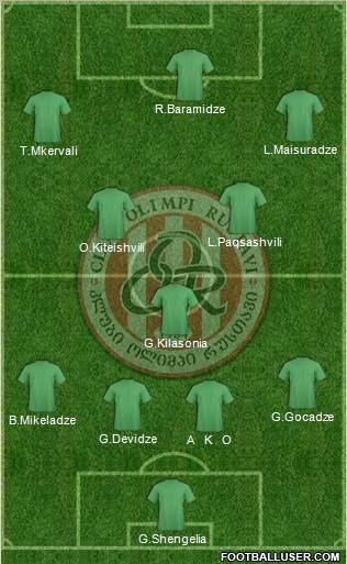 Olimpi Rustavi 3-5-2 football formation