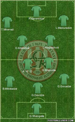 Olimpi Rustavi 3-4-3 football formation