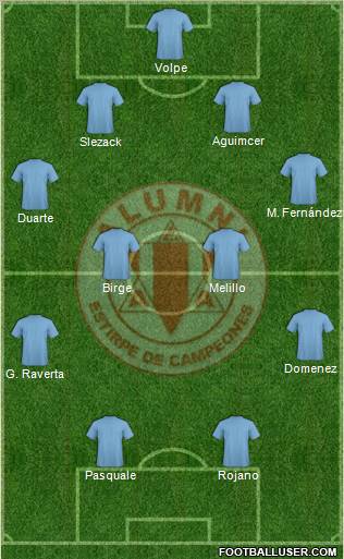 Alumni de Villa María 4-4-2 football formation