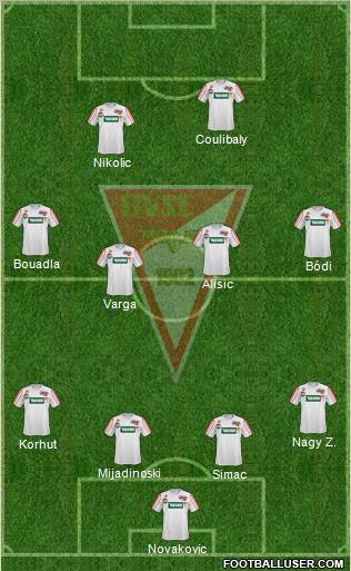 Debreceni VSC 4-4-2 football formation