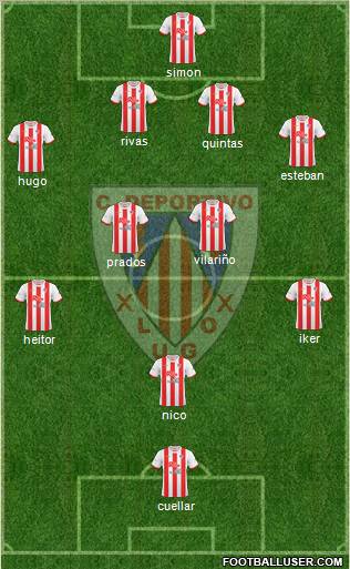 C.D. Lugo 4-4-1-1 football formation