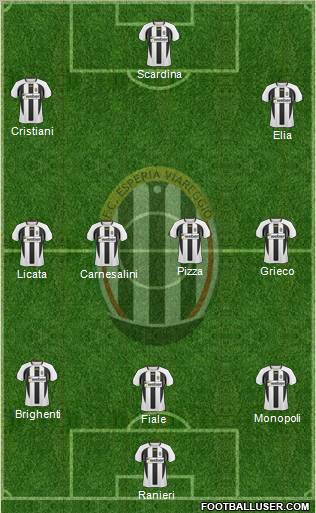 Esperia Viareggio 3-4-2-1 football formation