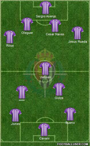 R. Valladolid C.F., S.A.D. 5-4-1 football formation