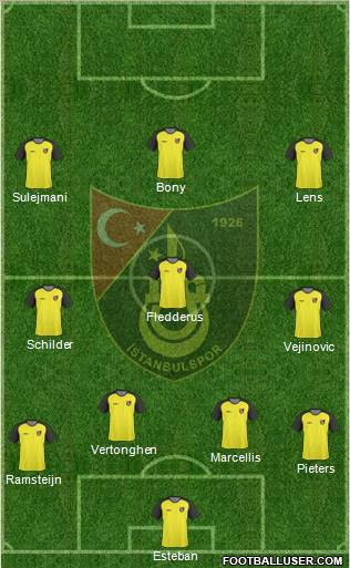 Istanbulspor A.S. 4-3-2-1 football formation