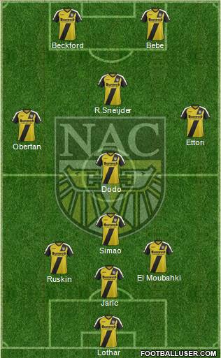 NAC Breda 4-3-1-2 football formation