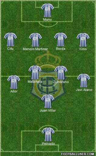 R.C. Recreativo de Huelva S.A.D. 4-4-1-1 football formation