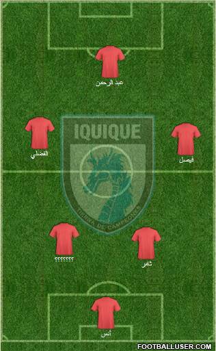 CD Municipal Iquique S.A.D.P. 4-1-2-3 football formation