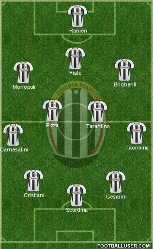 Esperia Viareggio 3-4-3 football formation