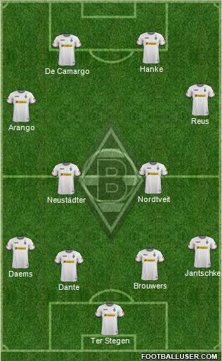 Borussia Mönchengladbach 4-4-2 football formation