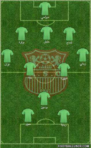 Amel Saad Olympic Chlef 5-3-2 football formation
