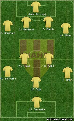Nasr Athletic Hussein-Dey 4-4-1-1 football formation