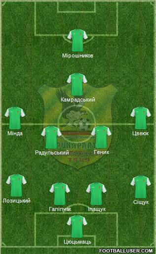 Prykarpattya Ivano-Frankivsk 4-5-1 football formation