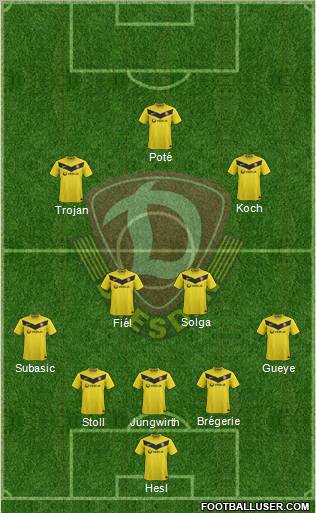 SG Dynamo Dresden 5-4-1 football formation