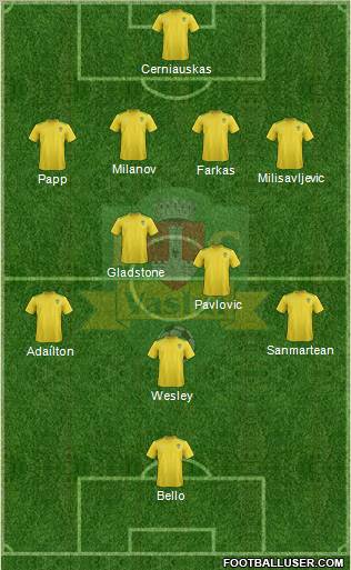 FC Vaslui 4-1-3-2 football formation