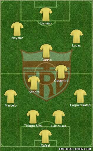 CR Brasil 4-2-1-3 football formation