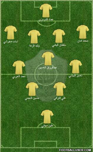 Al-Ta'ee 4-5-1 football formation