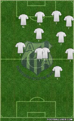 AA Alvorada 5-4-1 football formation