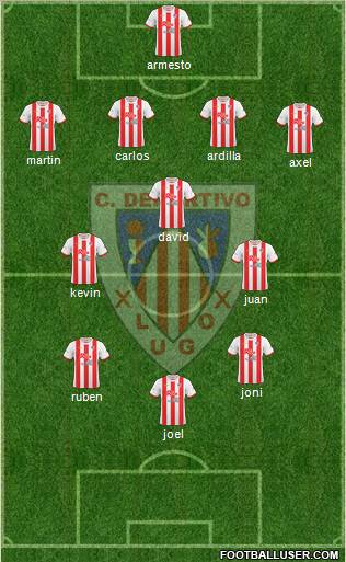 C.D. Lugo 4-1-2-3 football formation