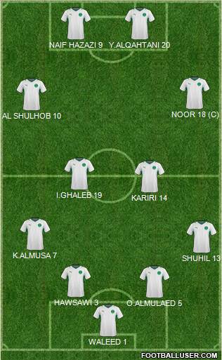 Saudi Arabia 4-2-3-1 football formation