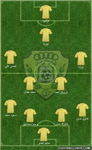 Al-Wasl 4-4-1-1 football formation