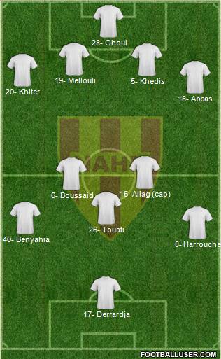 Nasr Athletic Hussein-Dey 4-5-1 football formation