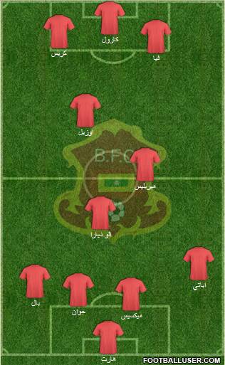 CD Barranquilla FC 4-5-1 football formation