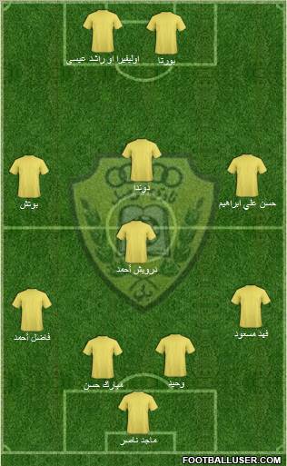 Al-Wasl 4-4-2 football formation
