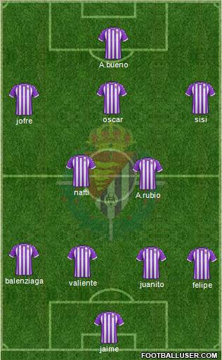 R. Valladolid C.F., S.A.D. 4-5-1 football formation