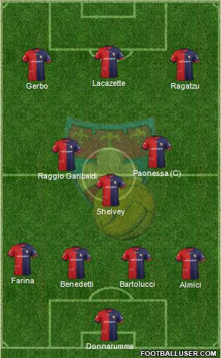 Gubbio 4-1-2-3 football formation