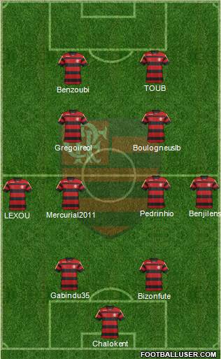 CR Flamengo 3-4-1-2 football formation