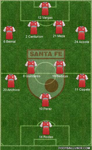 Santa Fe CD 4-2-3-1 football formation