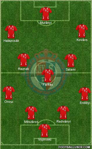 Nyíregyháza Spartacus FC 4-3-3 football formation