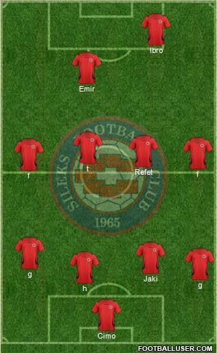 FC Sileks Kratovo 4-4-1-1 football formation