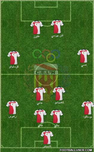 C.E. L'Hospitalet 4-4-2 football formation